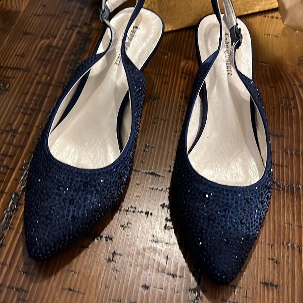 Lady Couture NY Slingback Navy Dress Shoes